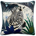 Blue-Black-Grey - Front - Paoletti Kala Zebra Cushion Cover