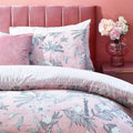 Pink - Back - Furn Colony Palm Leaf Duvet Cover Set