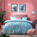 Pool Blue - Front - Furn Colony Palm Leaf Duvet Cover Set