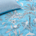 Pool Blue - Side - Furn Colony Palm Leaf Duvet Cover Set
