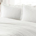 White - Side - The Linen Yard Waffle Textured Duvet Cover Set