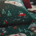 Pine Green - Back - Furn Winter Pines Fleece Duvet Cover Set