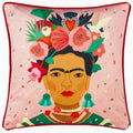 Pink-Navy - Front - Kate Merritt Frida Illustration Cushion Cover