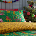 Green-Gold - Side - Furn Purrfect Christmas Duvet Cover Set