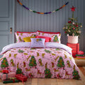 Pink-Lilac - Front - Furn Purrfect Christmas Duvet Cover Set