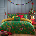 Green-Gold - Front - Furn Purrfect Christmas Duvet Cover Set
