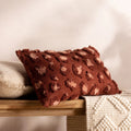 Brick Red - Pack Shot - Furn Maeve Tufted Leopard Print Cushion Cover