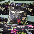 Black - Lifestyle - Wylder Midnight Bee Velvet Floral Duvet Cover Set