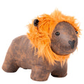 Brown-Orange - Front - Paoletti Faux Leather Lion Doorstop