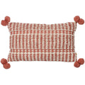 Brick Red-White - Back - Furn Ayaan Pom Pom Cushion Cover