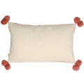 Brick Red-White - Side - Furn Ayaan Pom Pom Cushion Cover