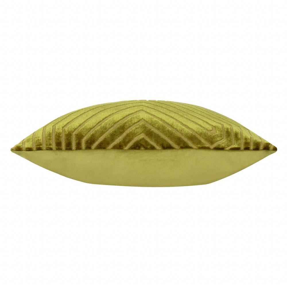 Olive - Side - Paoletti Evoke Cut Cushion Cover
