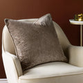 Taupe - Side - Paoletti Velvet Ripple Cushion Cover
