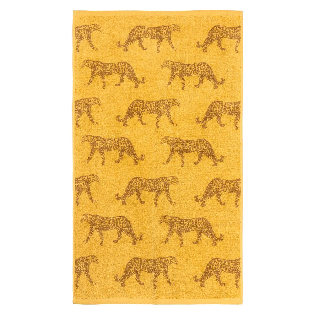 Gold - Back - Furn Leopard Jacquard Bath Towel