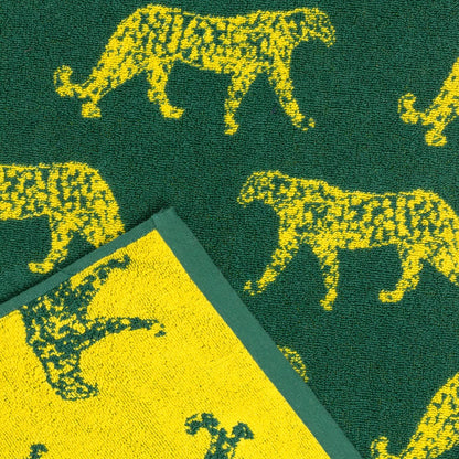 Teal - Lifestyle - Furn Leopard Jacquard Bath Towel