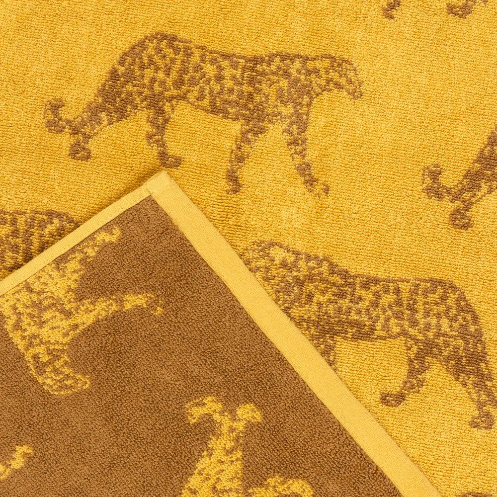 Gold - Lifestyle - Furn Leopard Jacquard Bath Towel