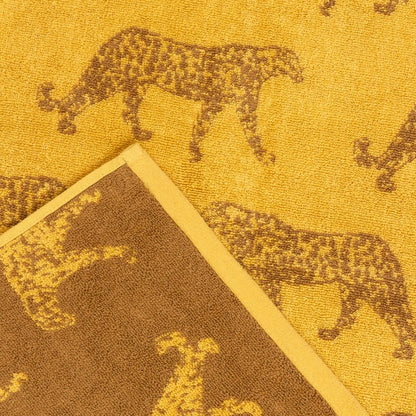 Gold - Lifestyle - Furn Leopard Jacquard Bath Towel