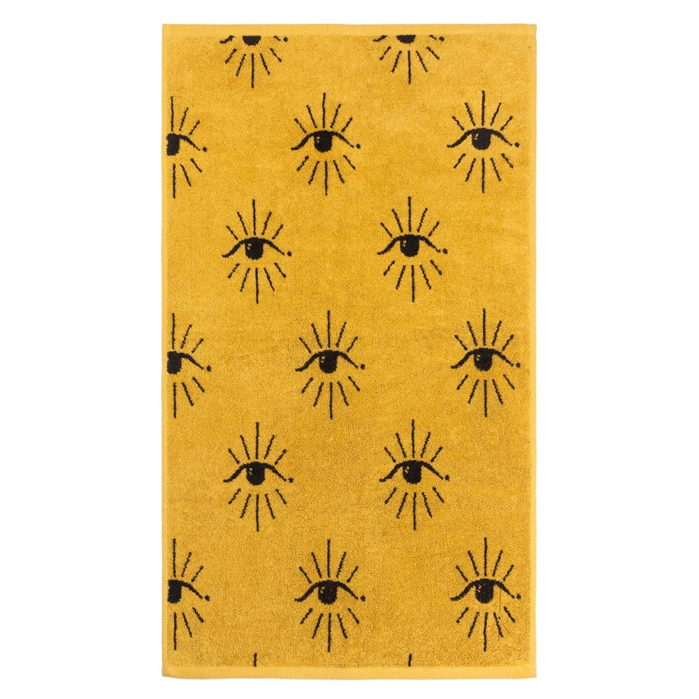 Ochre - Back - Furn Theia Abstract Eye Towel Bale Set (Pack of 4)