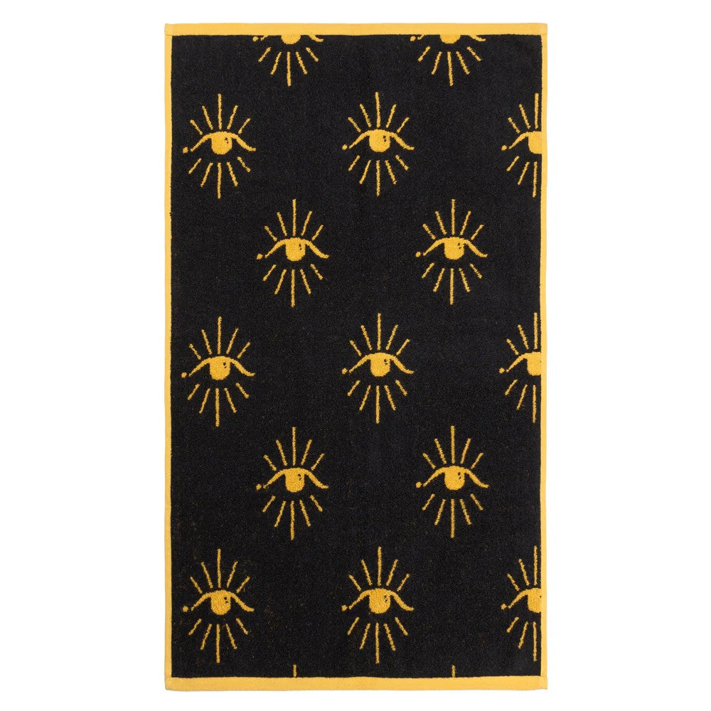 Ochre - Side - Furn Theia Abstract Eye Towel Bale Set (Pack of 4)