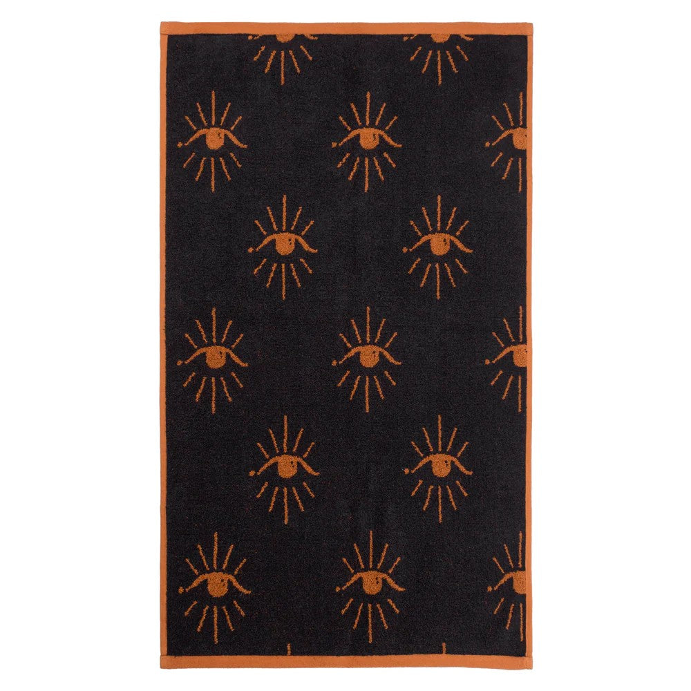 Pecan - Side - Furn Theia Abstract Eye Towel Bale Set (Pack of 4)