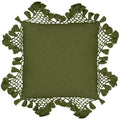 Khaki - Front - Yard Anko Tassel Macramé Cushion Cover