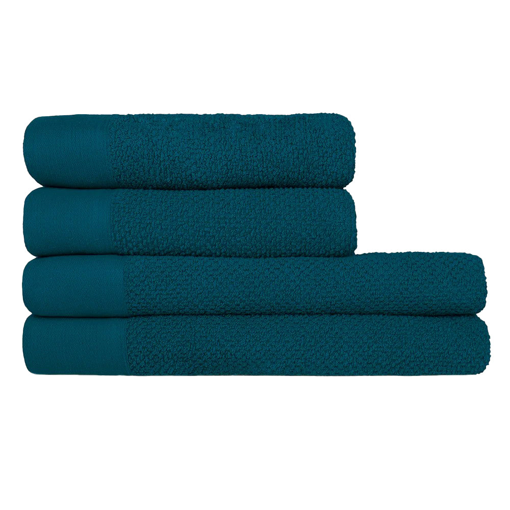 Blue - Front - Furn Textured Cotton Towel Bale Set (Pack of 4)