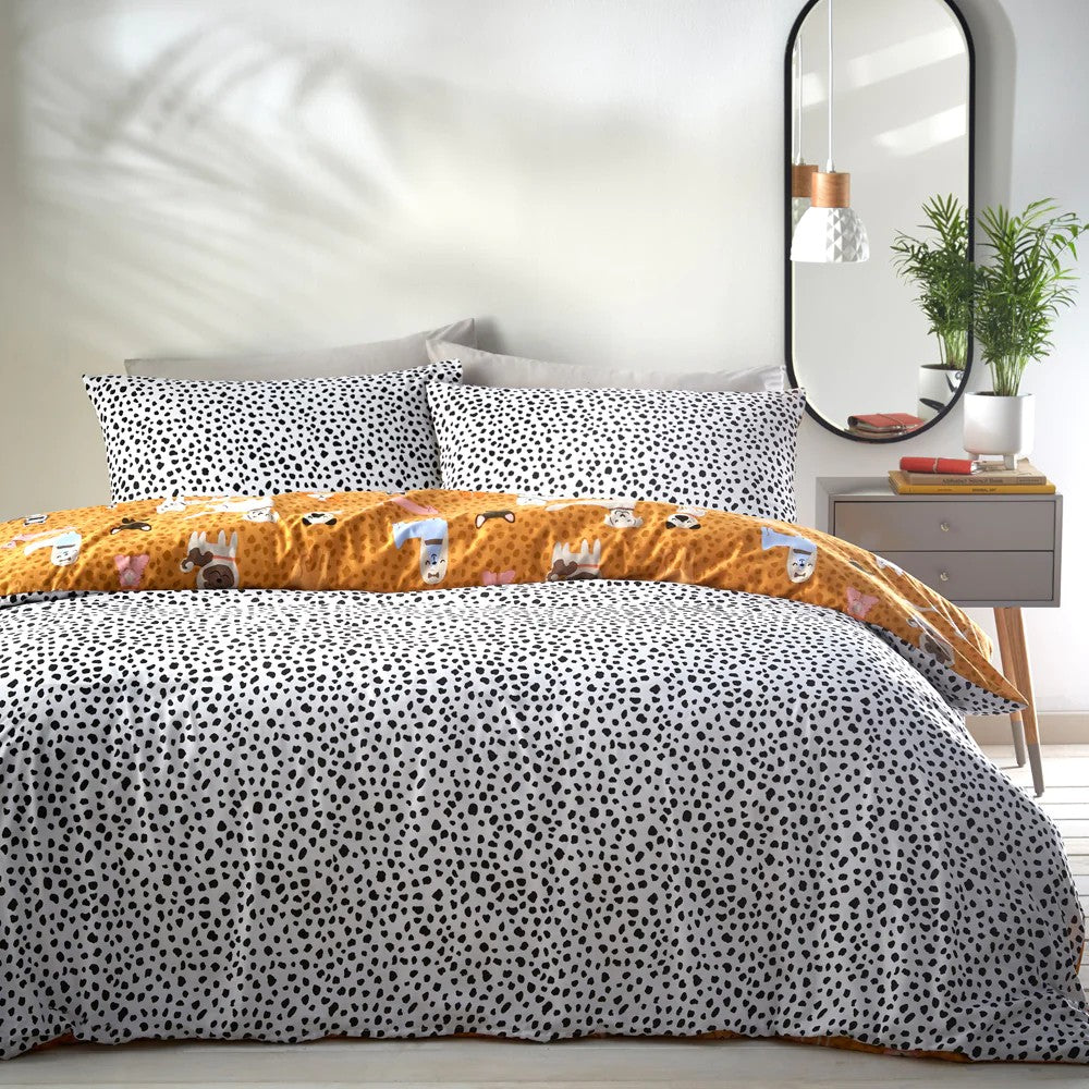 Ochre - Back - Furn Woofers Dogs Duvet Cover Set