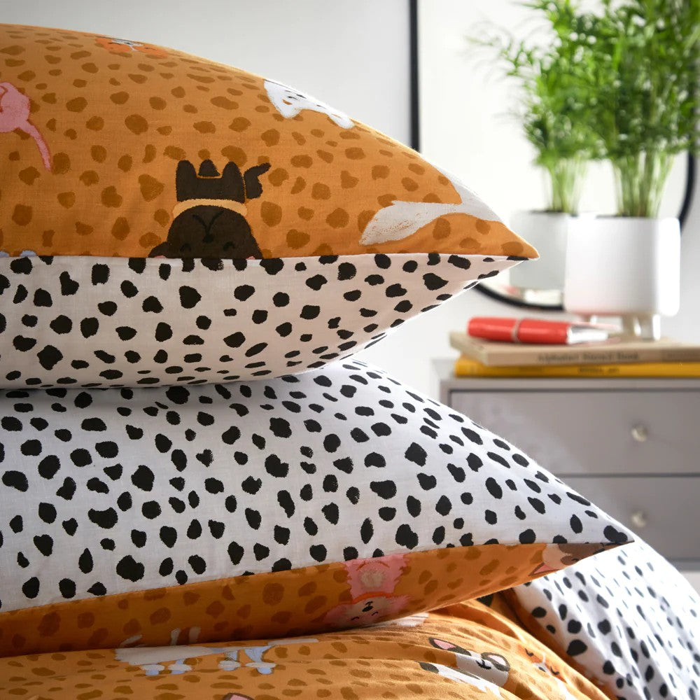 Ochre - Side - Furn Woofers Dogs Duvet Cover Set