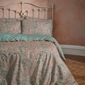 Blush - Back - EW By Edinburgh Weavers Malory Traditional Contrast Piping Floral Duvet Cover Set