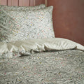 Eucalyptus - Side - EW By Edinburgh Weavers Malory Traditional Contrast Piping Floral Duvet Cover Set