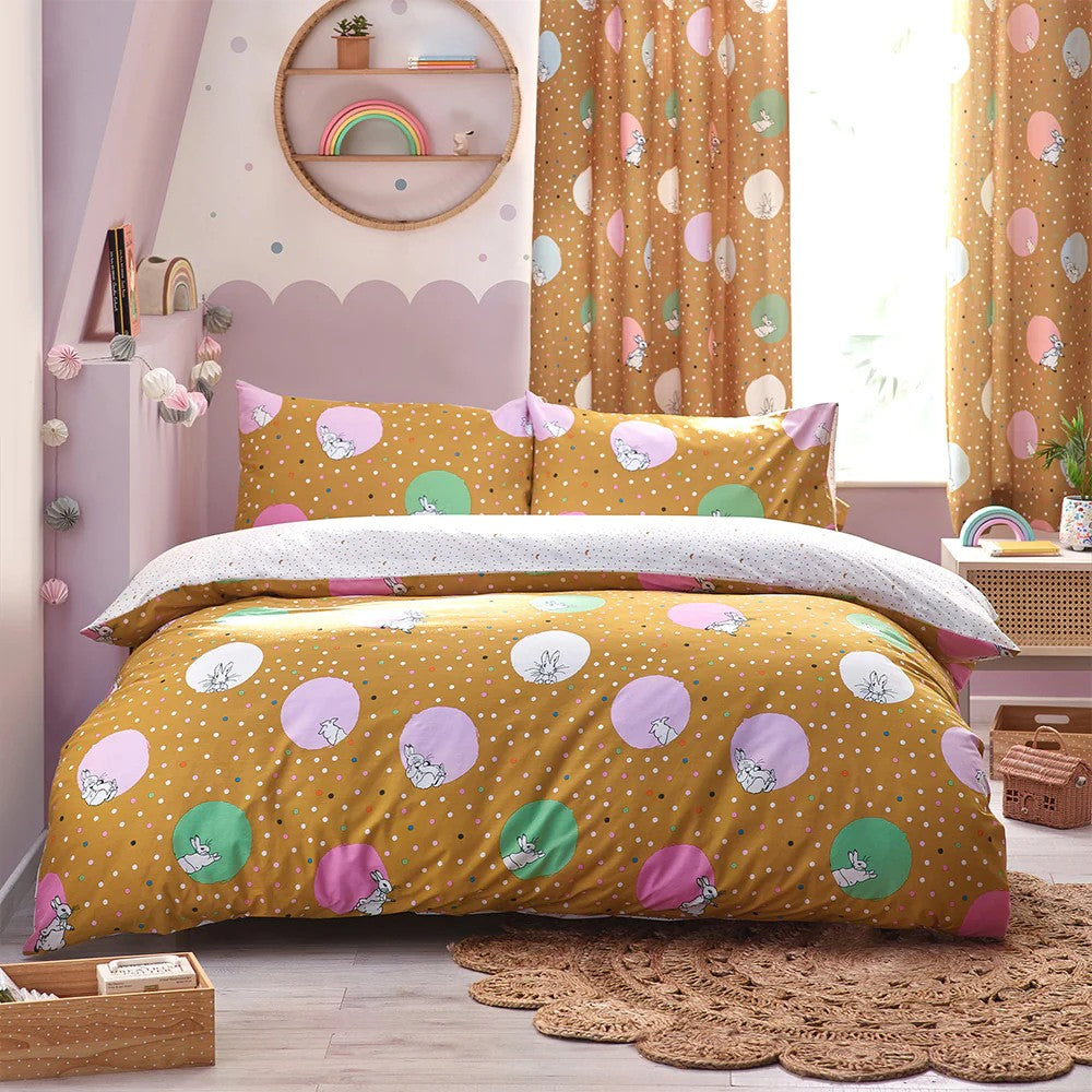 Ochre - Front - Peter Rabbit Polka Dot Fitted Bed Sheet
