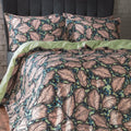 Mint - Side - EW By Edinburgh Weavers Magali Contrast Piping Sateen Tropical Duvet Cover Set