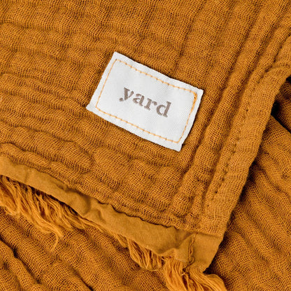 Cumin - Back - Yard Lark Cotton Crinkled Throw