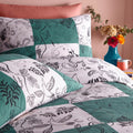 Green-Natural - Back - Furn Mythos Reversible Checkerboard Duvet Cover Set