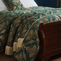 Emerald-Gold - Side - Paoletti Shiraz Traditional Jacquard Throw