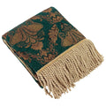 Emerald-Gold - Front - Paoletti Shiraz Traditional Jacquard Throw
