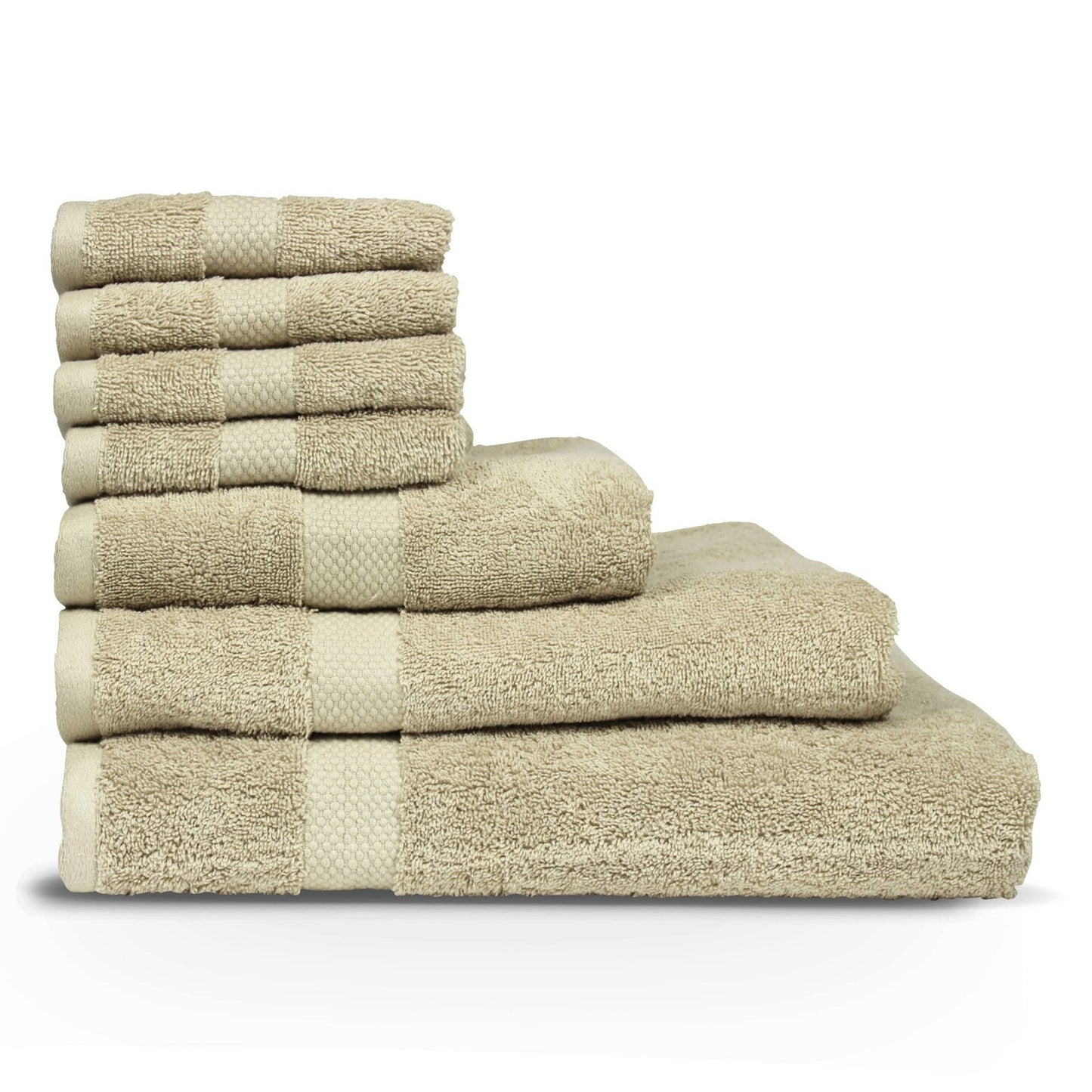 Oatmeal - Front - The Linen Yard Loft Combed Cotton Towel Bale Set (Pack of 4)