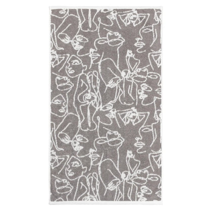 Grey - Back - Furn Everybody Abstract Cotton Towel Bale Set (Pack of 4)