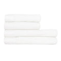 White - Front - Furn Textured Cotton Towel Bale Set (Pack of 4)
