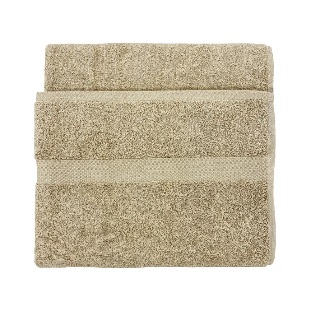 Oatmeal - Back - The Linen Yard Loft Combed Cotton Towel Bale Set (Pack of 10)