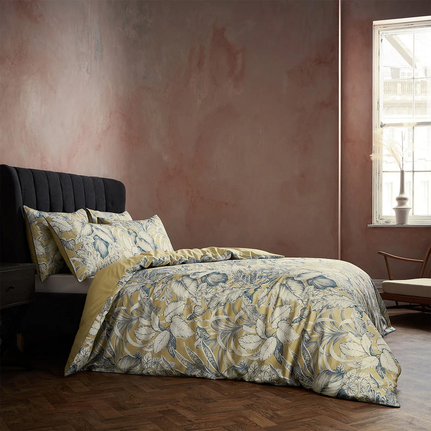 Gilt - Front - EW By Edinburgh Weavers Tivoli Contrast Piping Tropical Duvet Cover Set