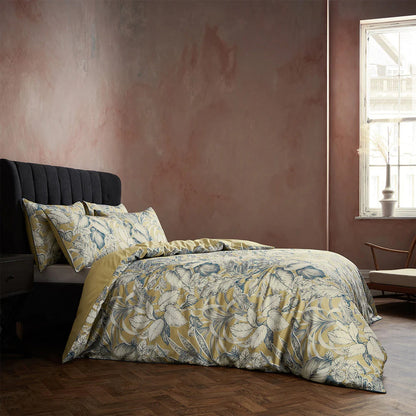 Gilt - Front - EW By Edinburgh Weavers Tivoli Contrast Piping Tropical Duvet Cover Set