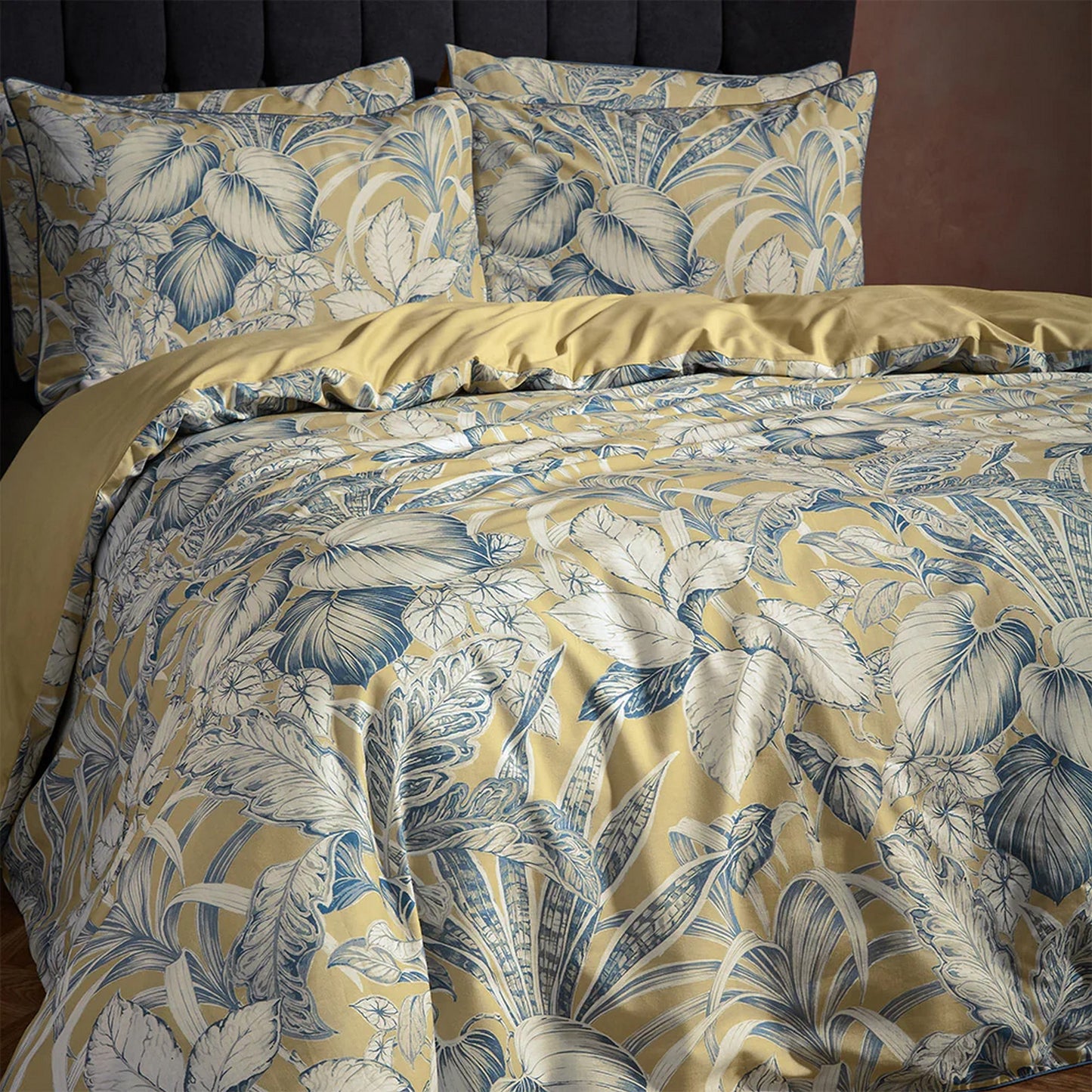 Gilt - Back - EW By Edinburgh Weavers Tivoli Contrast Piping Tropical Duvet Cover Set