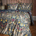 Navy - Side - EW By Edinburgh Weavers Liberty Traditional Contrast Piping Floral Duvet Cover Set