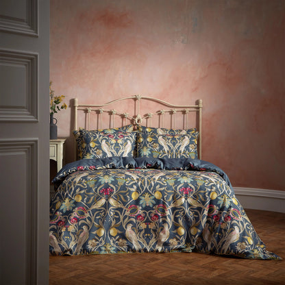 Navy - Lifestyle - EW By Edinburgh Weavers Liberty Traditional Contrast Piping Floral Duvet Cover Set