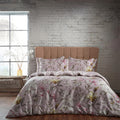 Blush - Front - Edinburgh Lavish Contrast Piping Sateen Floral Duvet Cover Set