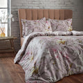 Blush - Side - Edinburgh Lavish Contrast Piping Sateen Floral Duvet Cover Set