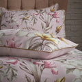 Blush - Lifestyle - Edinburgh Lavish Contrast Piping Sateen Floral Duvet Cover Set