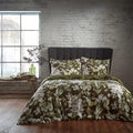 Moss - Front - Edinburgh Lavish Contrast Piping Sateen Floral Duvet Cover Set