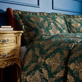Emerald-Gold - Front - Paoletti Shiraz Traditional Jacquard Pillow Sham